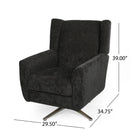 Contemporary Swivel Chair With Wingback Design - Black