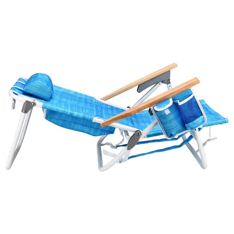 Backpack Beach Chair, 5 Position Chair With Pouch Folding Lightweight Positions