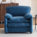 Oversized Reading Armchair With Thick Cushions, High Back Support