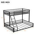 Bunk Bed Frame With Ladder And Safety Guardrails
