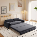 Pull Out 3 In 1 Convertible Sleeper Sofa With Side Storage, Multi Functional
