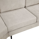 Upholstered 3 Seater Curved Sofa With Printed Pillows Chenille