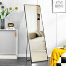 Aluminum Frame Minimalist Mirror, Bathroom Bedroom Wall Mirror, Elevating Contemporary Interiors, Can Be Wall Mounted Or Opened As A Standing Mirror - Black