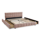Modern Platform Bed Frame With Thick Chenille Fabric