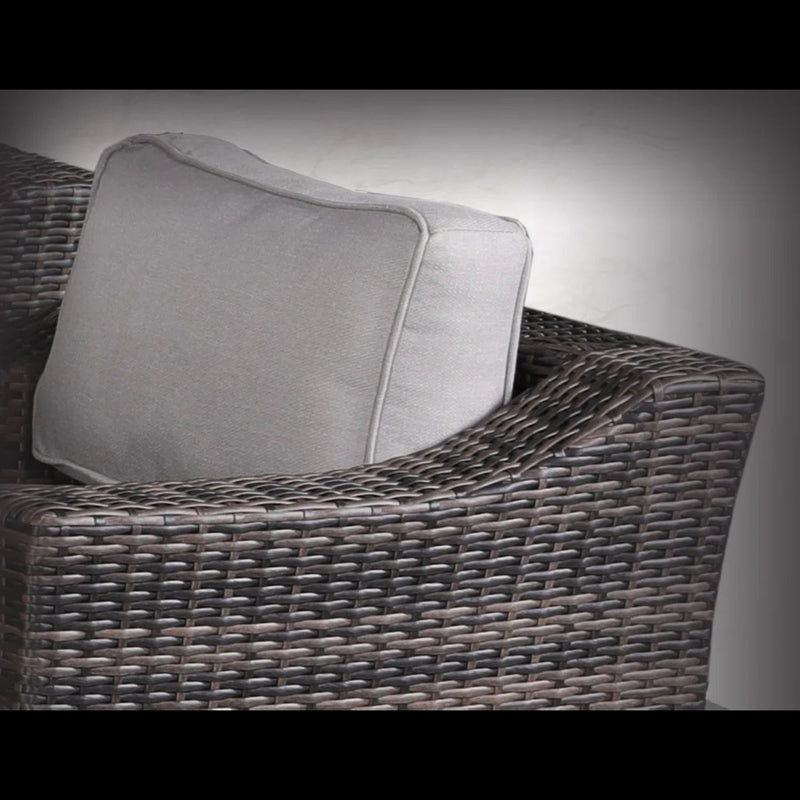 Contemporary Outdoor Swivel Patio Chair With Cushions (Set of 2) - Brown