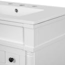 Bathroom Vanity With Ceramic Sink, 2 Doors 3 Drawers, Soft Close Design