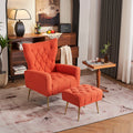 Modern Accent Chair With Ottoman, Comfy Armchair For Living Room, Bedroom, Apartment