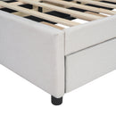 Upholstered Platform Bed With Brick Pattern Headboard And Twin Long Size Trundle