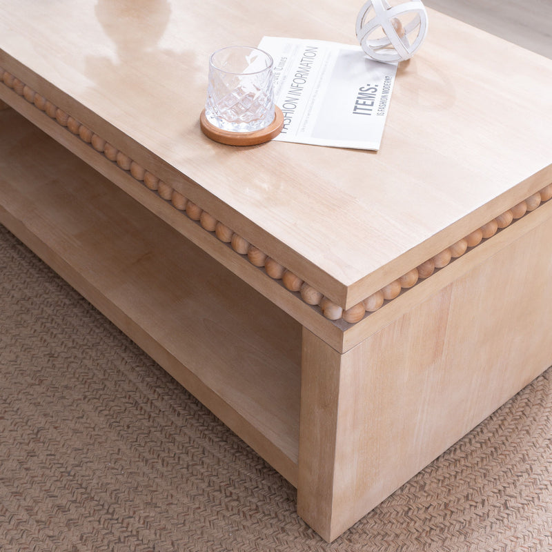 Modern Coffee Table With Beaded Trim
