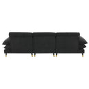 L Shaped Convertible Sectional Sofa 4 Seat Tufted Couch Set With Two Tone Adjust Legs Cloud Movable Ottoman