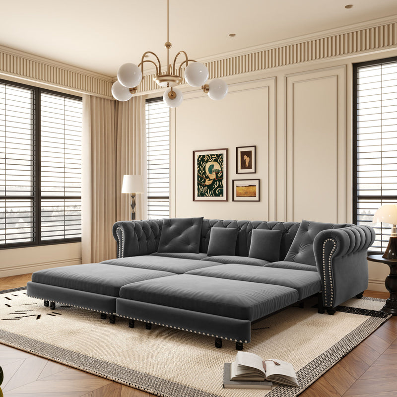 3 In 1 Pull Out Convertible Sleeper Sofa Bed