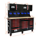 Heavy Duty Tool Cart With 19 Drawers, Tools Not Included, Mobile Storage For Workshop Or Laboratory - Black / Red