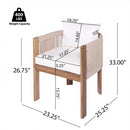 Matera - Patio Dining Chair (Set of 2) With Wraparound Back And Removable Cushion Cover - Teak / Beige