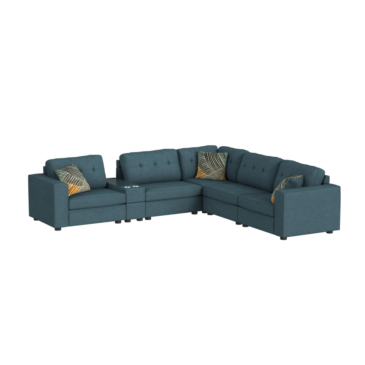Options One Living Room Set Sectional in Blue by Elements International, view 28