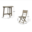 Outdoor 3 Piece Half Round Folding Bistro Set