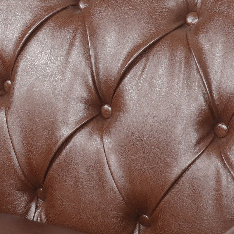 Contemporary Club Chair With Button Tufting And Birch Wood Legs