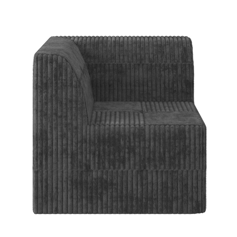Modern Minimalist L Shape Modular Sectional Sofa, Sleeper Corduroy Couch