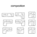 Corner Combination Sofa Sectional Couch With Soft Plush Fabric