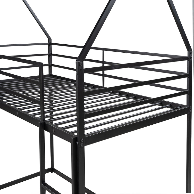 Twin Over Twin House Bunk Bed With Ladder And Slide