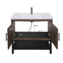 Modern Freestanding Bathroom Vanity With Ceramic Sink, Hot And Cold Faucet, Storage Cabinet & Open Shelf