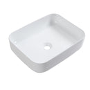 Rectangular Vessel Bathroom Sink, Modern - White