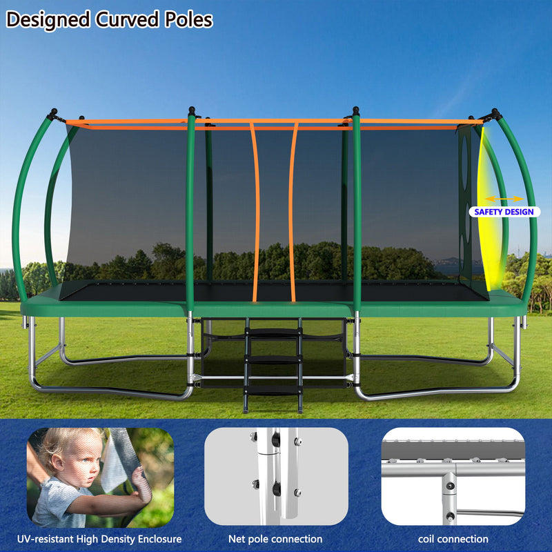 Outdoor Square Trampolines For Kids Adults Long Rectangular Tumbling Trampoline