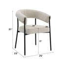 Jirina - Chenille Arm Chair (Set of 2) - Beige & Black