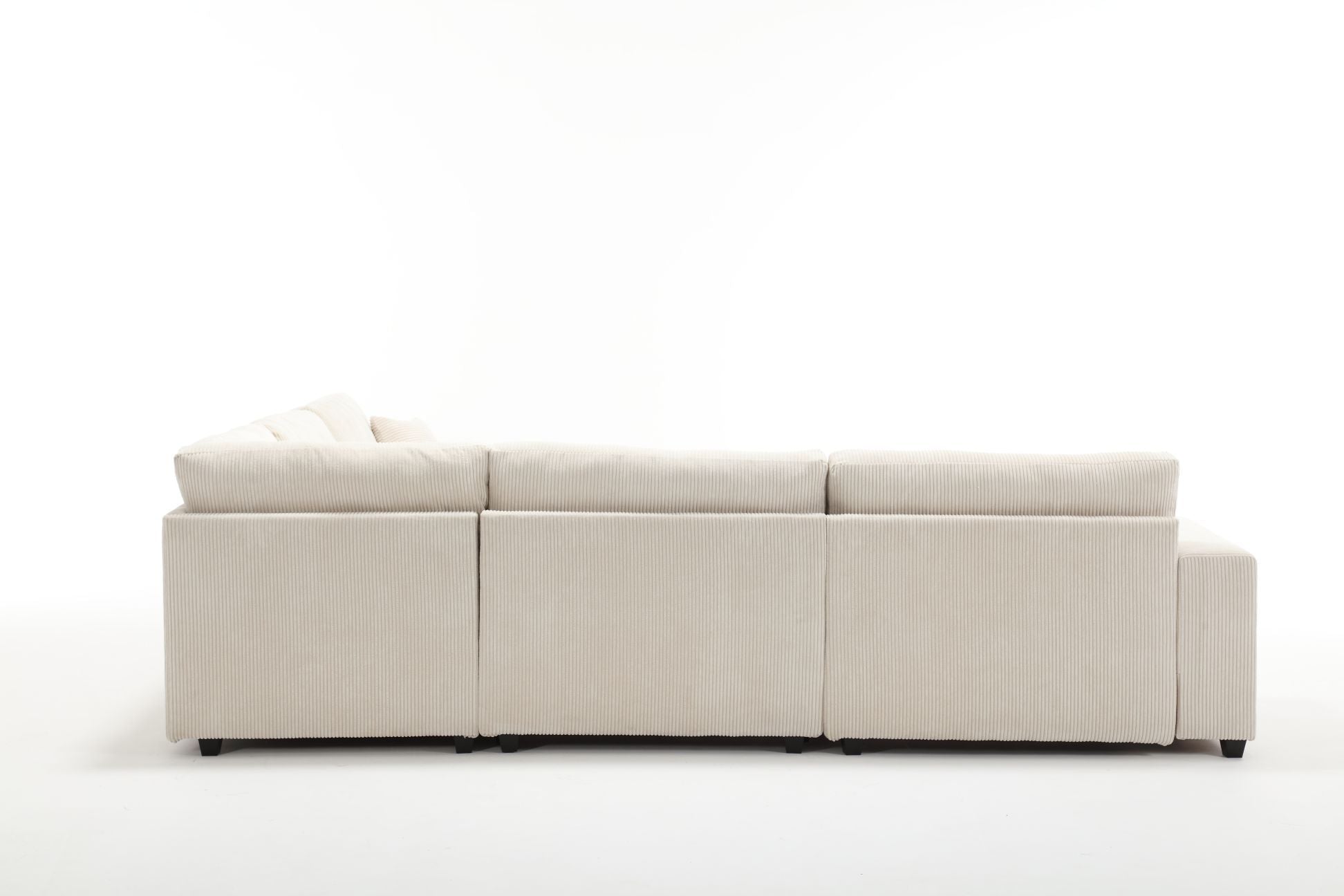 Oversized Modular Sectional Sofa Set,Corduroy Upholstered Deep Seat Comfy Sofa   Beige