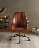 Brancaster - Aluminum Top Grain Leather Office Chair - Coffee