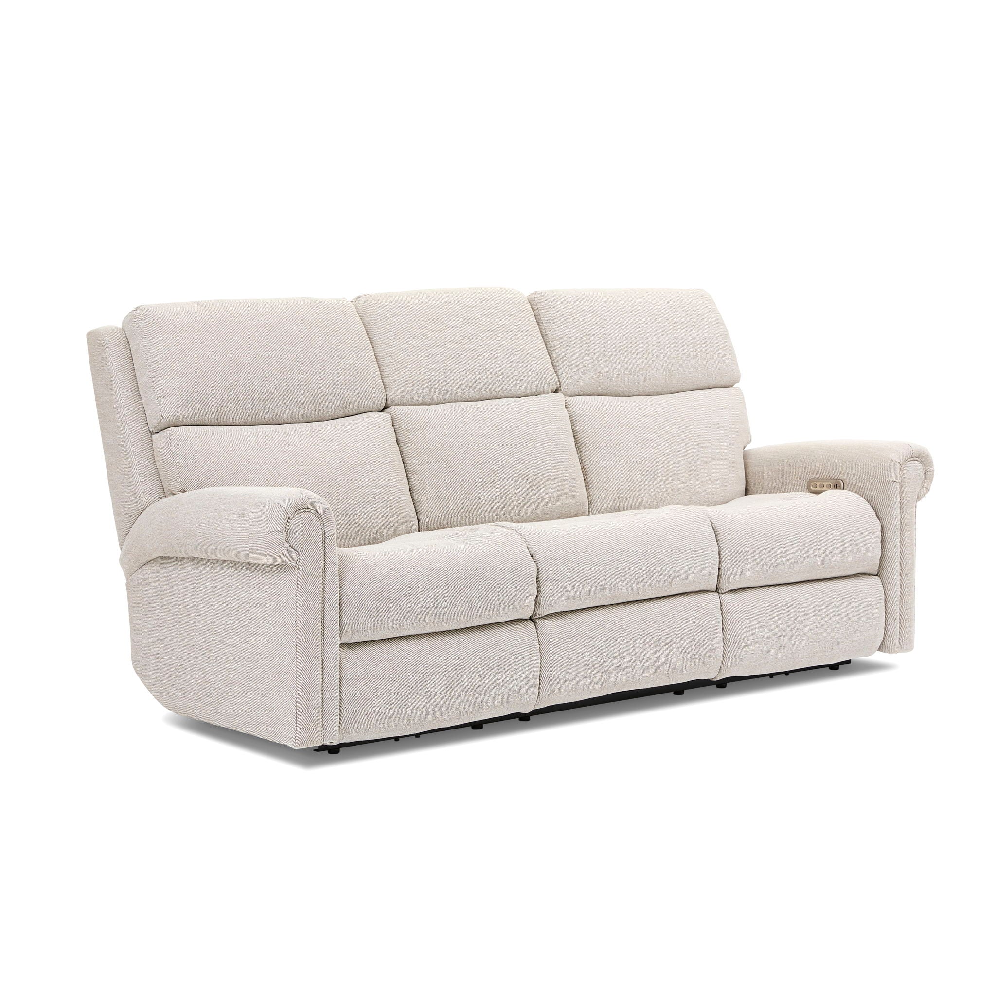 Bernard - Power Reclining Fabric Sofa With Console, Power Headrest, & Lumbar