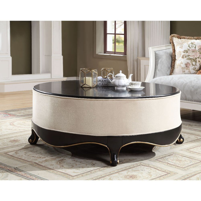 Sheridan - Cocktail Table - Cream Fabric & Black - Atlantic Fine Furniture Inc