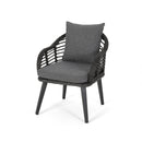Outdoor Accent Chair With Aluminum Frame And Rattan Seating