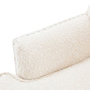 Vintage Style Club Chair, Granular Plush Fabric, Rubber Wood Legs - Almond