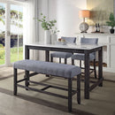 Yelena - Counter Height Table - Marble & Weathered Espresso - Atlantic Fine Furniture Inc