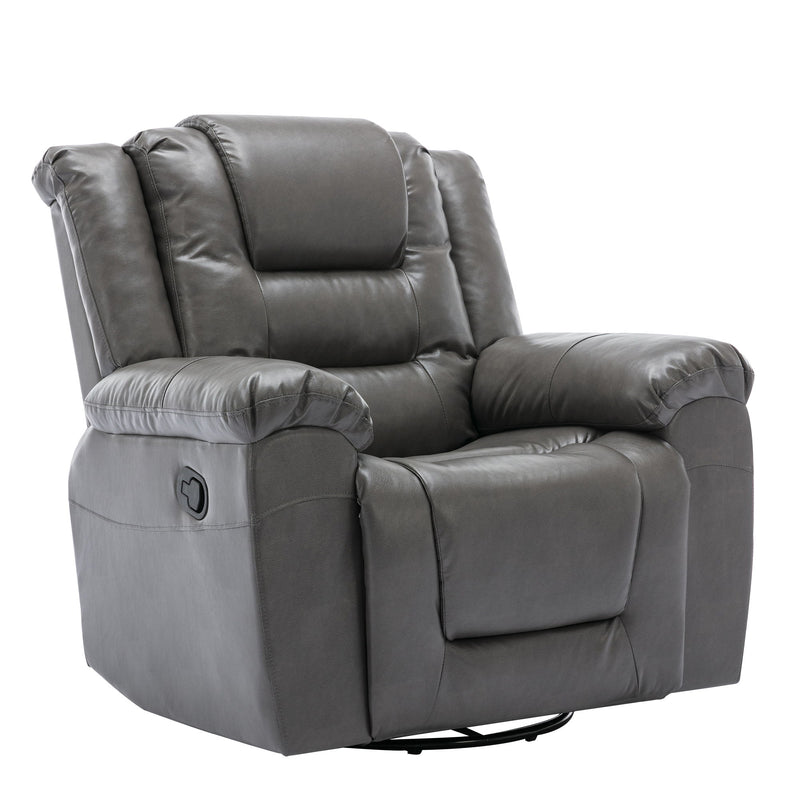 360° Swivel And Rocking Home Theater Recliner Manual Recliner Chair With Wide Armrest For Living Room