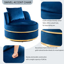 360 Degree Swivel Over Sized Upholstered Barrel Chair