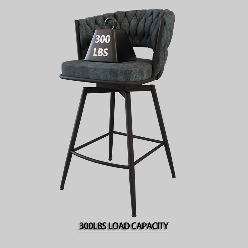 Bar Stool 360 Swivel With Back Footrest