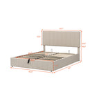 Elegant Upholstered Platform Bed With Hydraulic Storage System