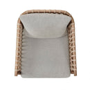Arm Chair With Open Weave Jute Twine Rope Design - Natural