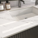 Bianco Carrara Venato Marble Vanity Top With Pre Drilled Faucet Hole And Undermount Sink