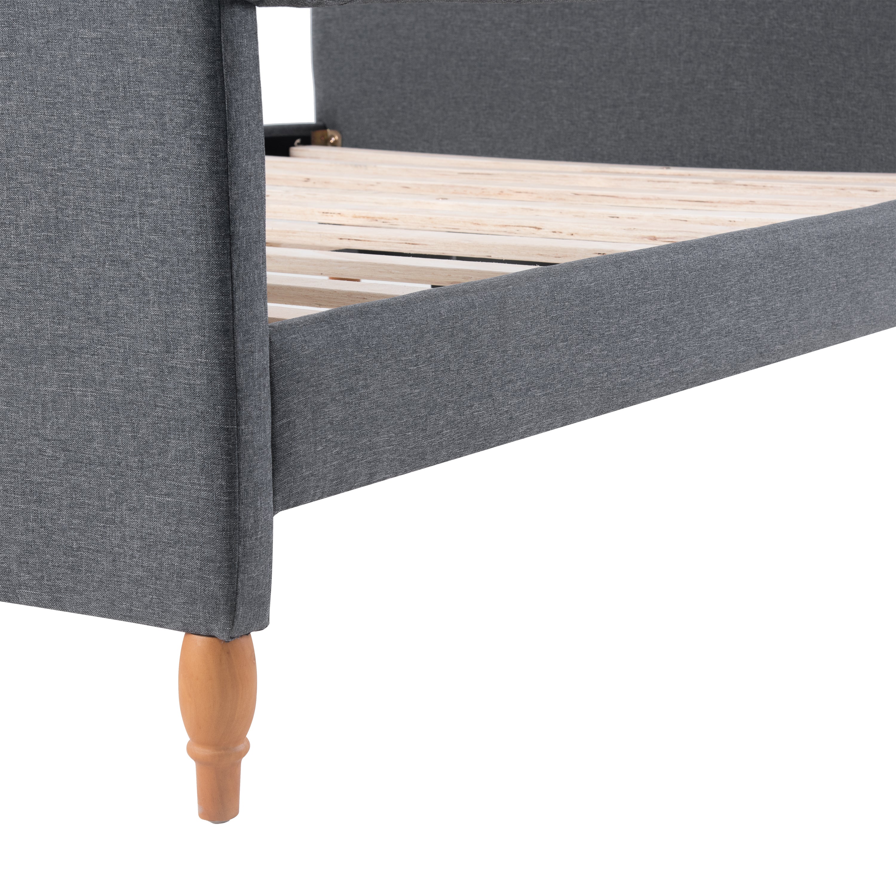 Full Size Vintage Upholstery Daybed with Button Tufted Backrest, Gray - Atlantic Fine Furniture Melbourne FL