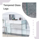 Environmental Protection Minimalist Dresser, Desk, Desktop Computer Desk, With Double Drawer Storage Space, Simple Home, Perfect For Various Styles - White