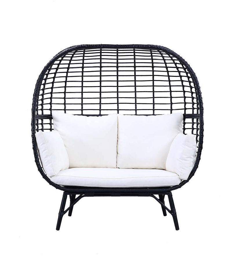 Penelope - Patio Lounge Chair - Cream Fabric & Black