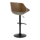 Fabrizzi - Mid Century Modern Adjustable BarStool With Rounded T Footrest (Set of 2)