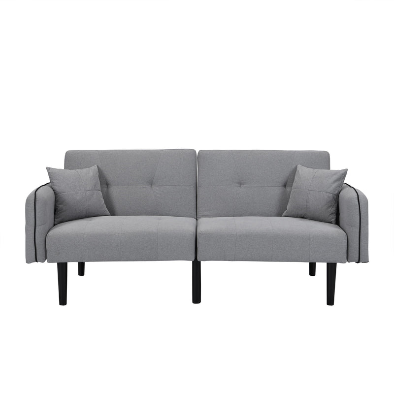 Modern Folding Ottoman Sofa Bed With Stereo System - Gray