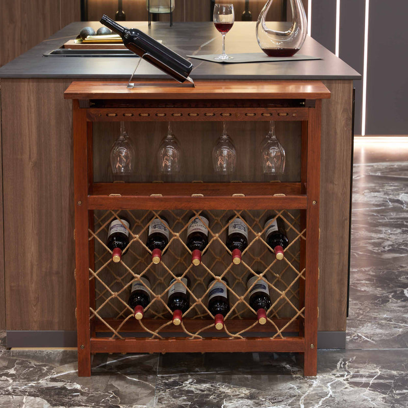 Bottles Freestanding Wine Rack, Wine Storage Rack, Freestanding Display Rack For Kitchen, Pantry, Cellar - Walnut