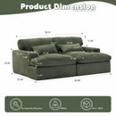 Double Chaise Lounge Chair, Oversized Upholstered Sleeper Cloud Couch