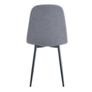 Luxury Simple Chair Linen Cotton High Resilience Dining Chair With Black Metal Legs (Set of 4) - Light Gray