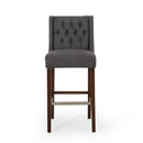 Solstara - Upholstered Dining Barstool With Button Tufted And Wing Back