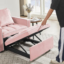 Modern Velvet 3 In 1 Sofa Bed Chair, Adjustable Recliner